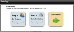 Picture 1 - Install Zenoss Monitoring Server - Click on "Get Started"