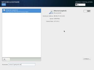 Install CentOS 7 - Network & Hostname