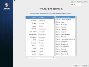 Install CentOS 7 - Installation Language