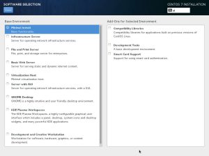 Install CentOS 7 - Software Selection