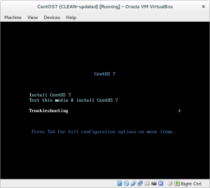 CentOS 7 menu: Troubleshoot